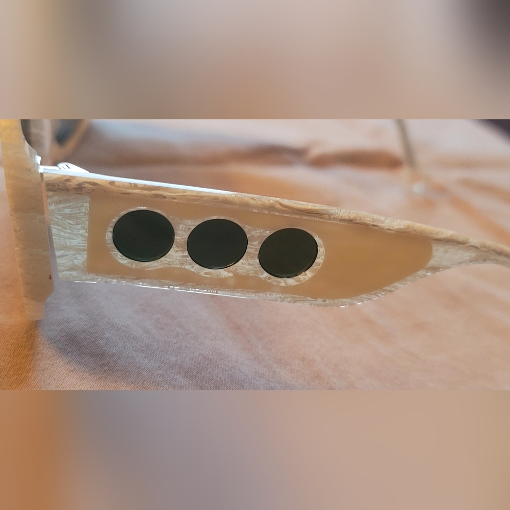 PALOMO FILIP WHITE MARBLE UNISEX SUNGLASSES 55/13 145 CAT 3 Made In Spain - Picture 4 of 16